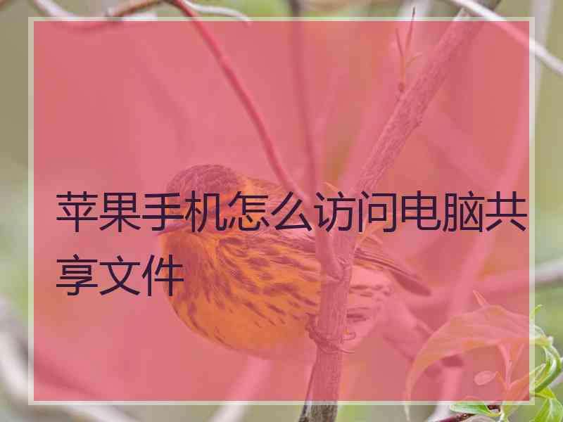 苹果手机怎么访问电脑共享文件