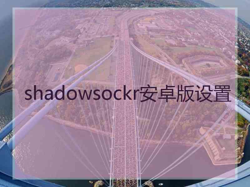 shadowsockr安卓版设置