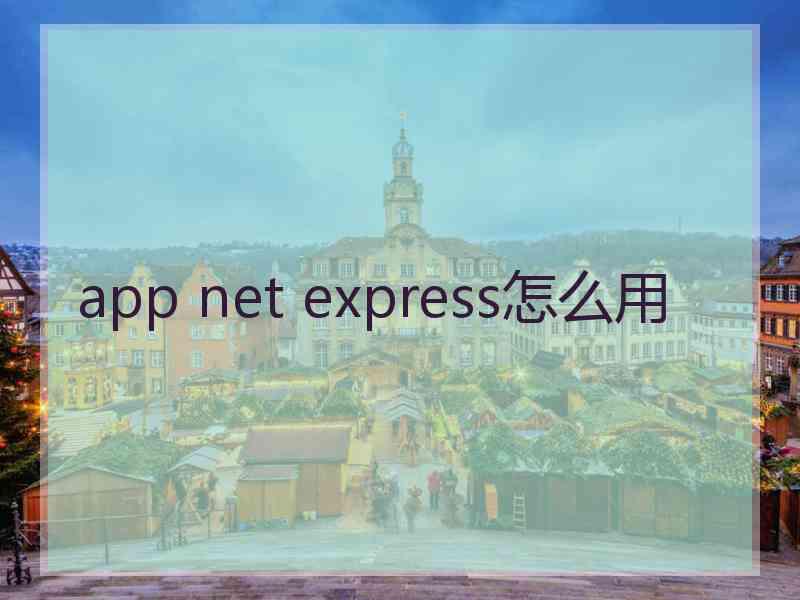 app net express怎么用