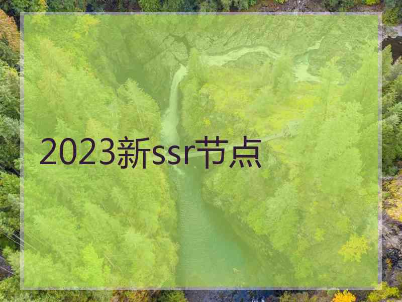 2023新ssr节点