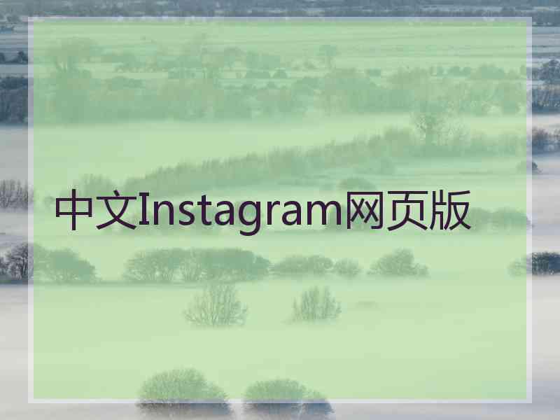 中文Instagram网页版