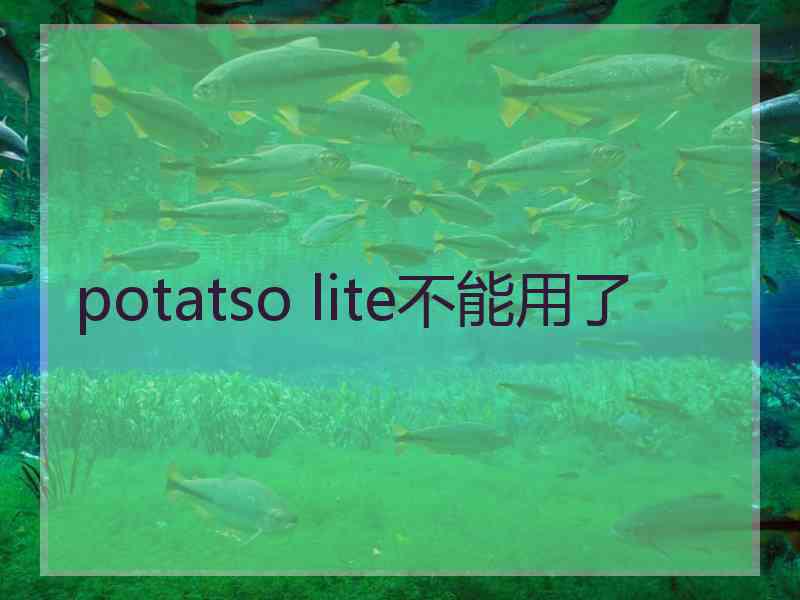 potatso lite不能用了