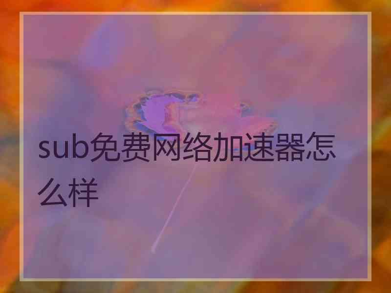 sub免费网络加速器怎么样