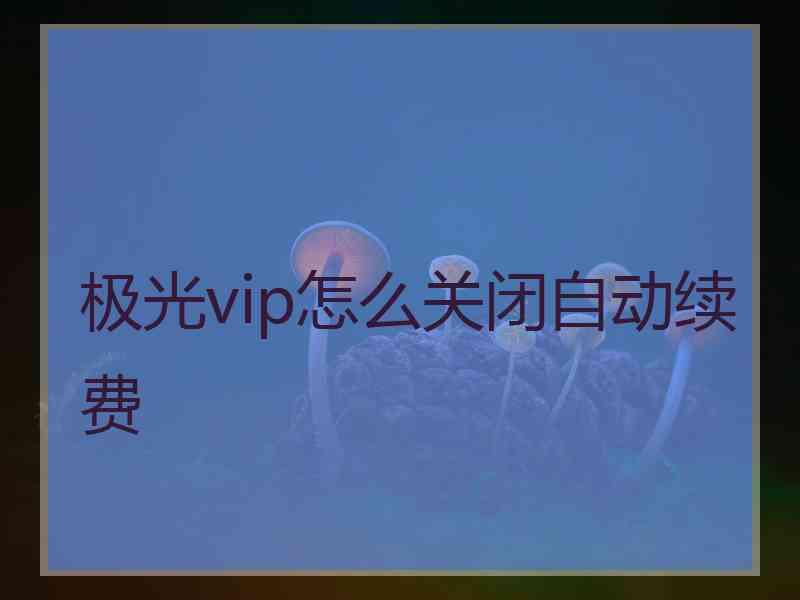 极光vip怎么关闭自动续费