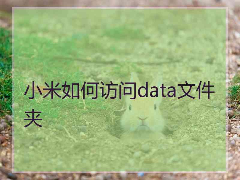 小米如何访问data文件夹