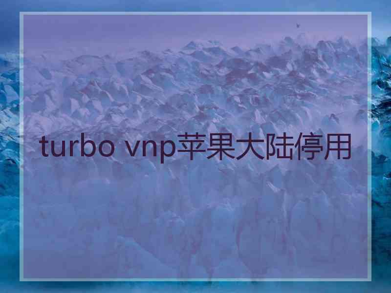 turbo vnp苹果大陆停用