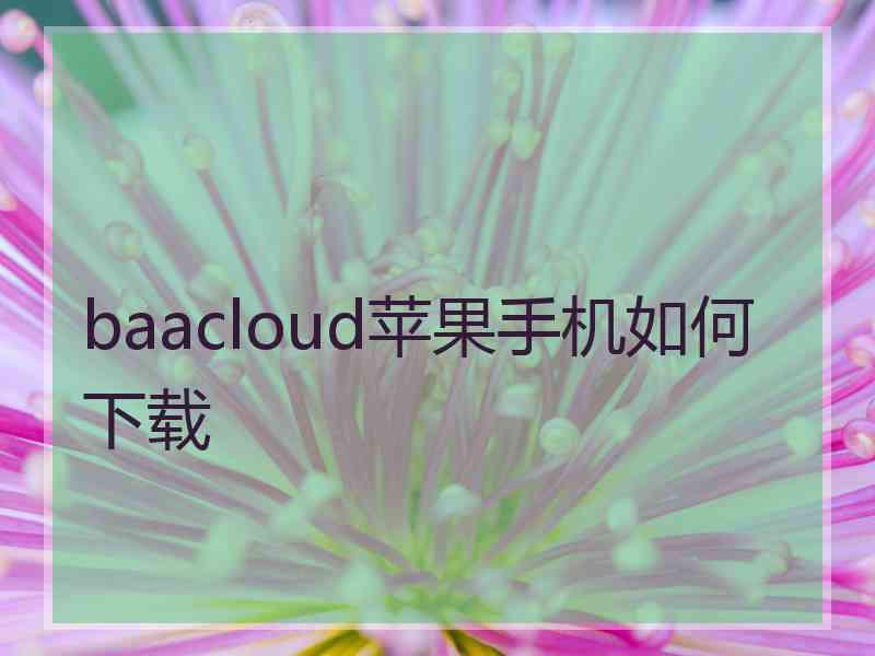 baacloud苹果手机如何下载