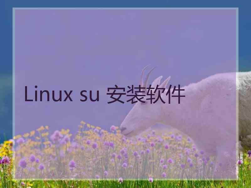 Linux su 安装软件