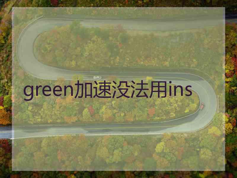 green加速没法用ins