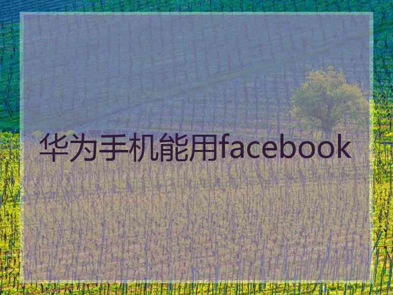 华为手机能用facebook