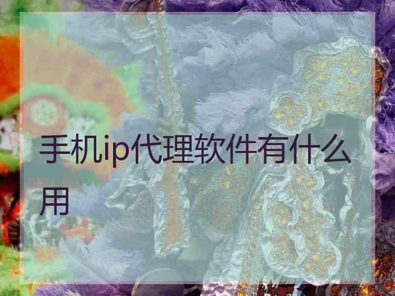 手机ip代理软件有什么用