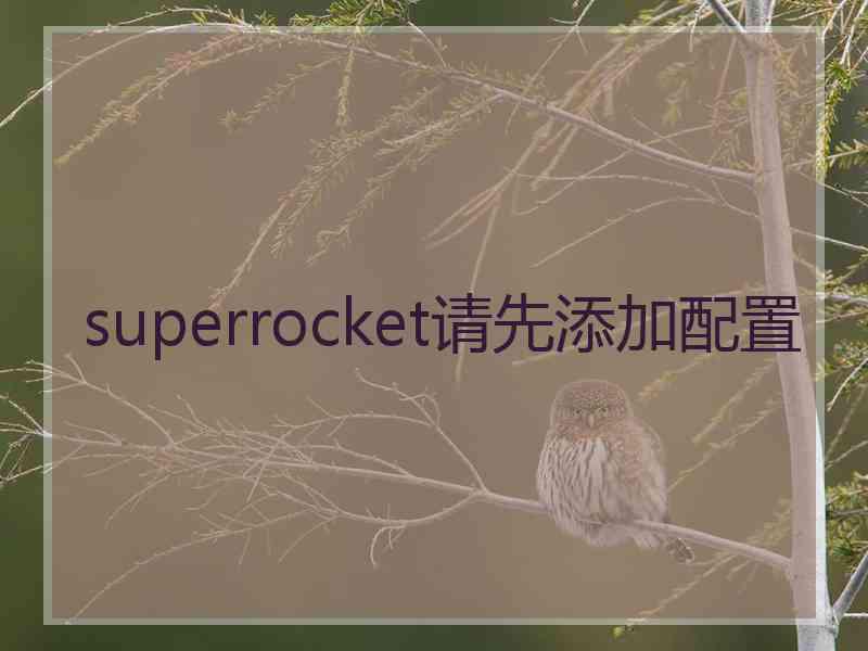 superrocket请先添加配置