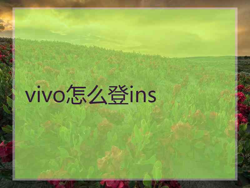 vivo怎么登ins