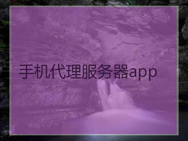 手机代理服务器app