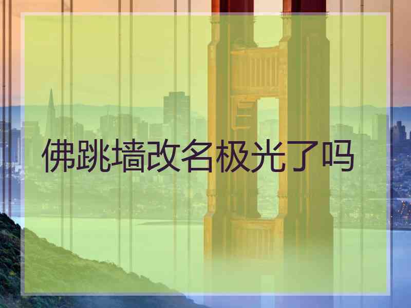 佛跳墙改名极光了吗