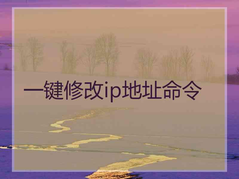 一键修改ip地址命令