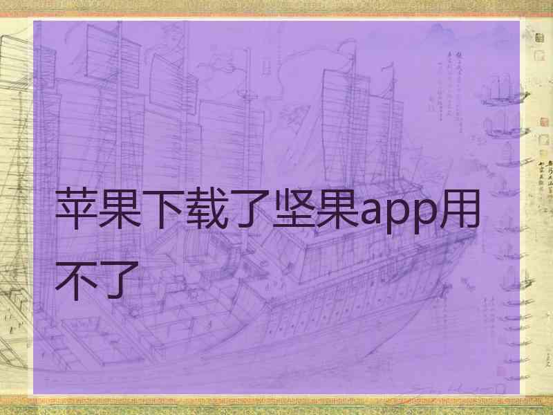 苹果下载了坚果app用不了