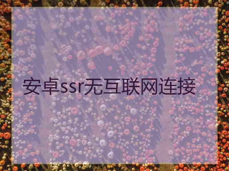 安卓ssr无互联网连接