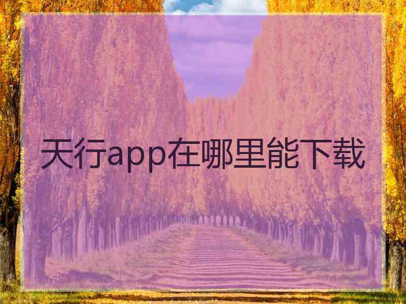 天行app在哪里能下载