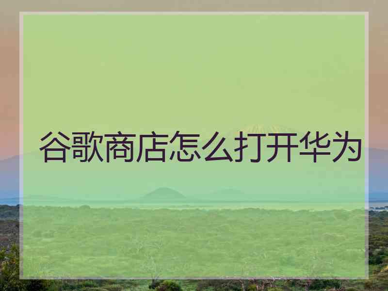 谷歌商店怎么打开华为