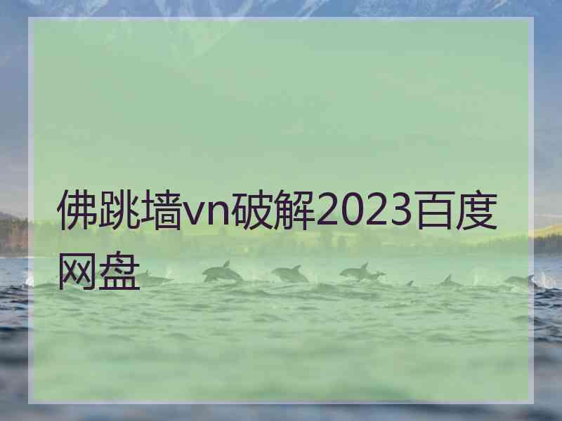 佛跳墙vn破解2023百度网盘