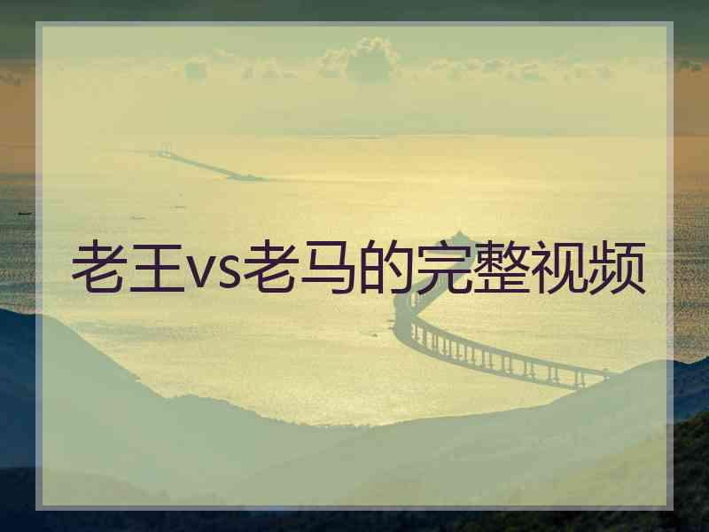 老王vs老马的完整视频