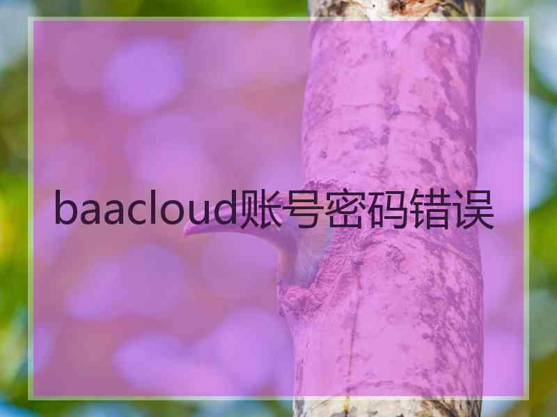 baacloud账号密码错误