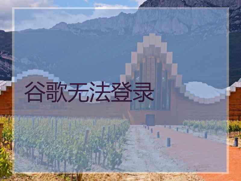 谷歌无法登录