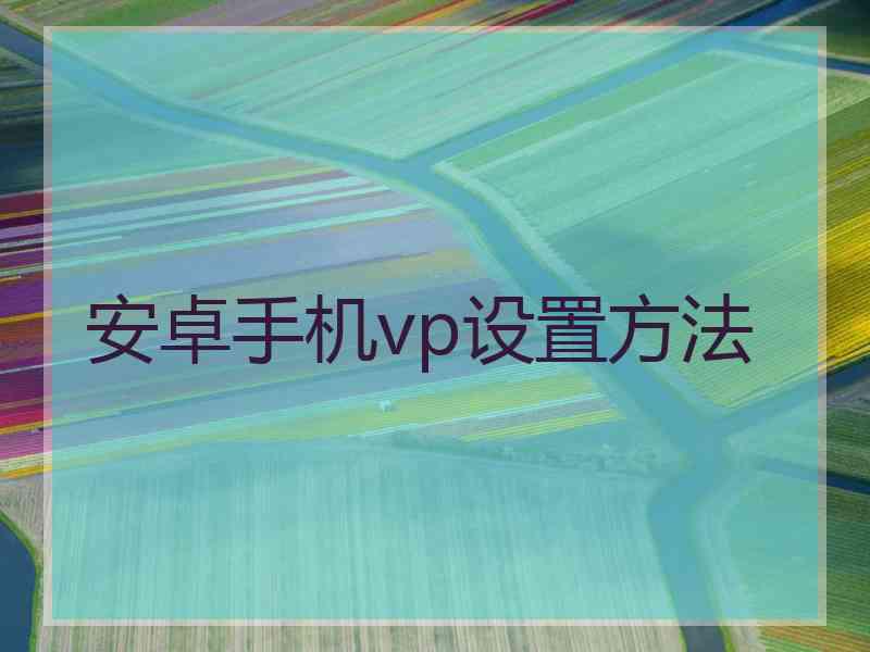 安卓手机vp设置方法