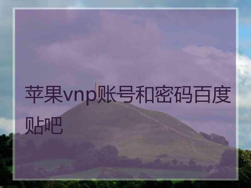 苹果vnp账号和密码百度贴吧